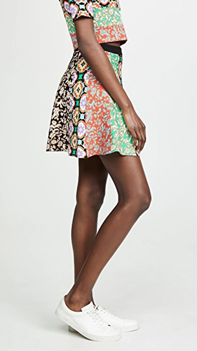 Shop Alice And Olivia Bunnie Combo Miniskirt In Multi