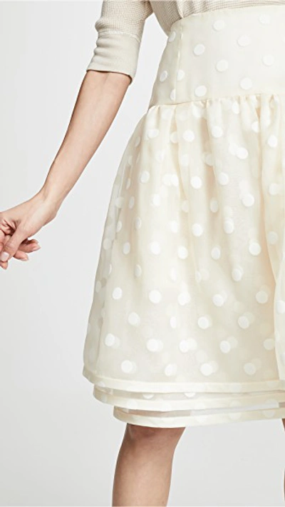 Shop Marc Jacobs Layered Polka Dot Tulle Skirt In Ivory