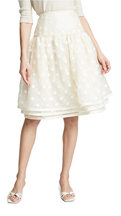Shop Marc Jacobs Layered Polka Dot Tulle Skirt In Ivory