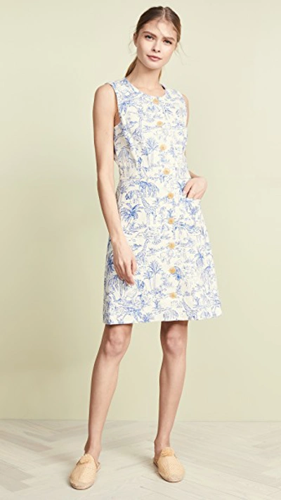 Printed Linen Shift Dress