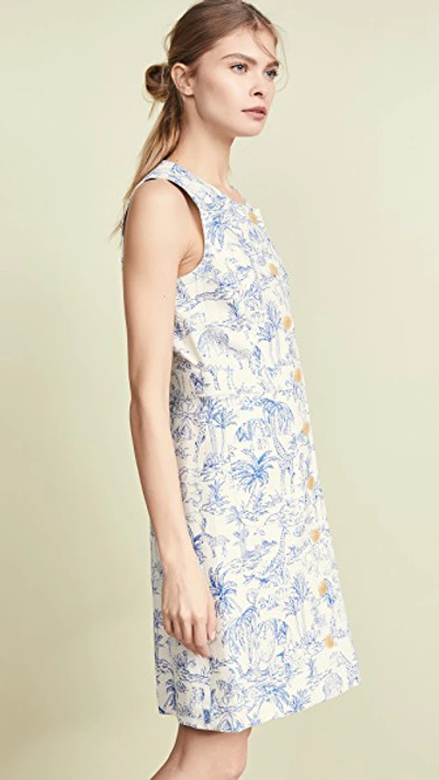 Printed Linen Shift Dress