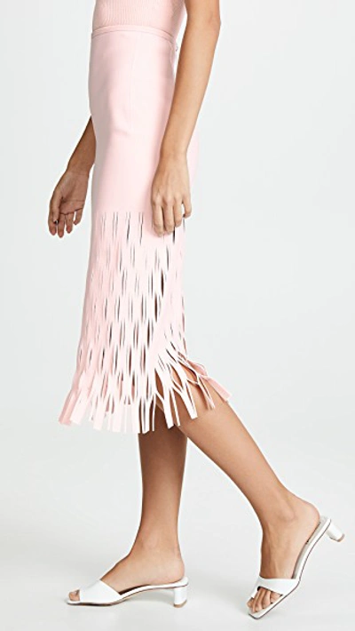 Shop Dion Lee Shadow Perforated Skirt In Frost Pink