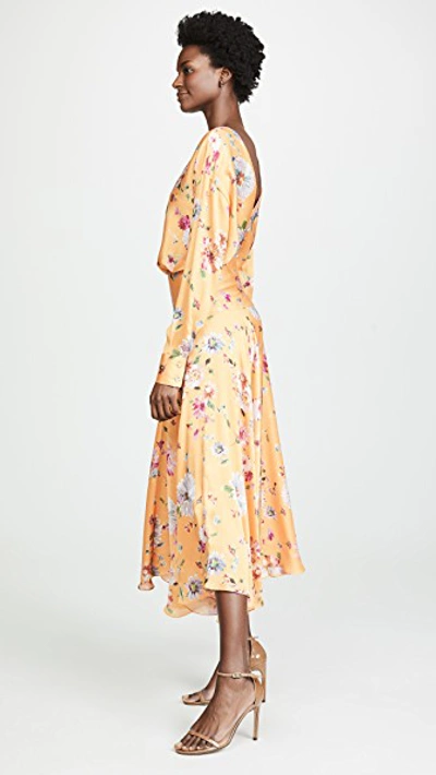 Shop Galvan Majorelle Cocktail Dress In Yellow Floral