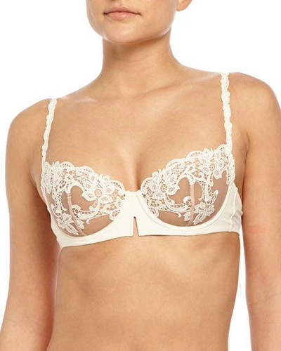 Shop Simone Perele Saga Non-padded Lace Demi Bra In White