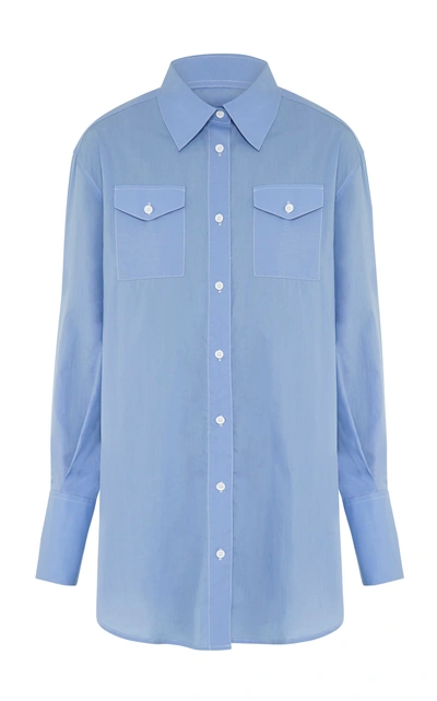 Shop Anna Quan Ralph Cotton Shirt In Blue