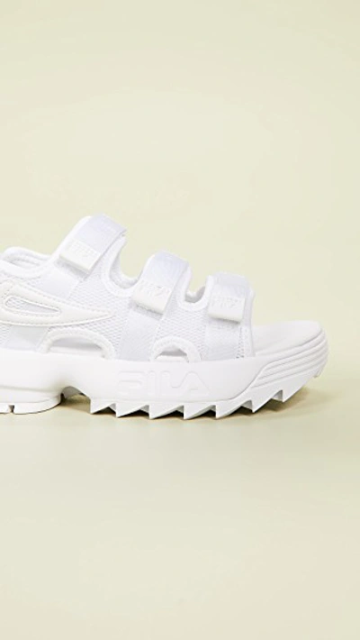 Shop Fila Disruptor Sandals In White/white/white