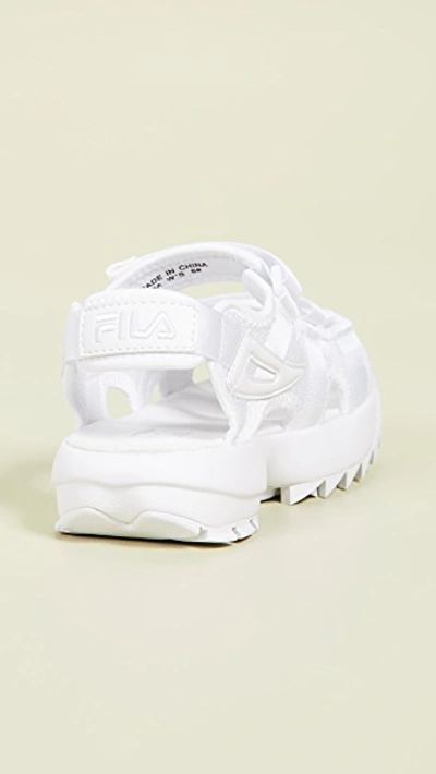 Shop Fila Disruptor Sandals In White/white/white