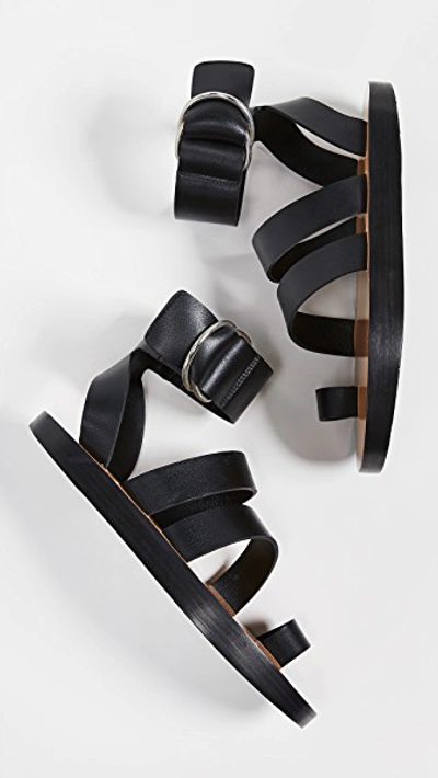 Shop Iro Baby Toe Ring Sandals In Black