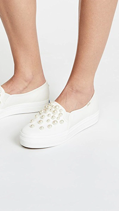 Shop Keds X Kate Spade New York Triple Sneakers In Cream