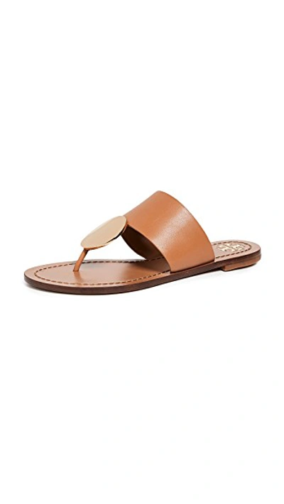 Shop Tory Burch Patos Disk Sandals In Tan/gold