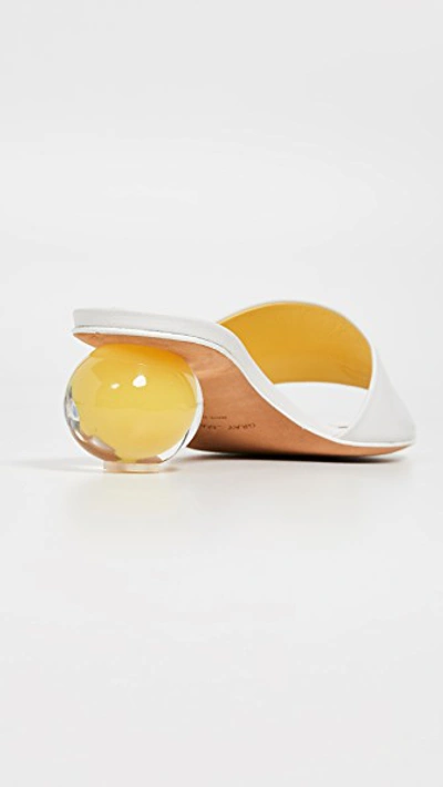 Shop Gray Matters Egg Piccola Slides In Bianco/tuorlo