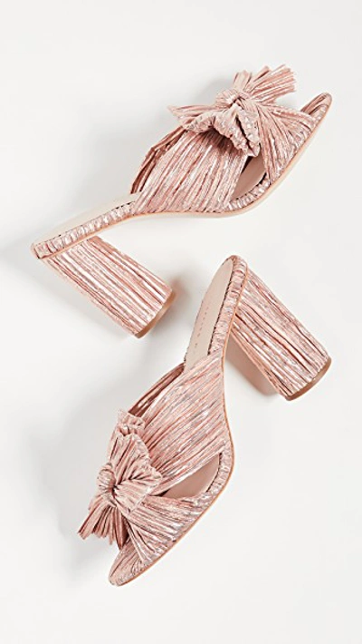 Shop Loeffler Randall Penny Knot Mules In Rose Gold