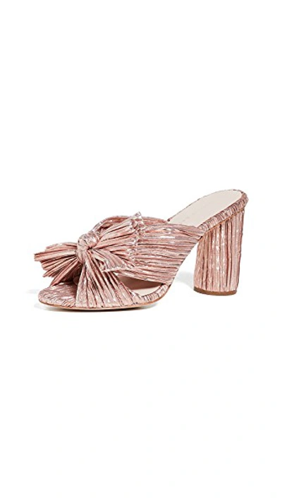 Shop Loeffler Randall Penny Knot Mules In Rose Gold