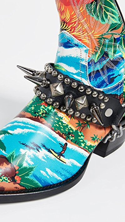 Hawaiian Printed Ankle Half Cowboy Boots