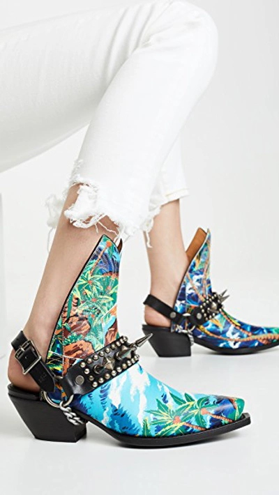 Hawaiian Printed Ankle Half Cowboy Boots