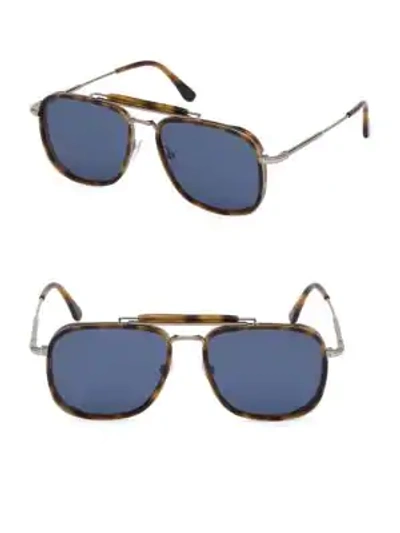 Shop Tom Ford Huck 58mm Square Aviator Sunglasses In Brown