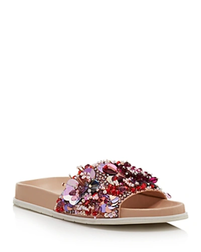 Shop Kenneth Cole Women's Xenia Sequin-embellished Pool Slide Sandals In Pink Multi