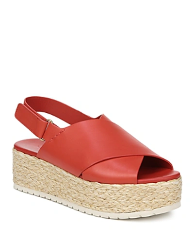 Shop Vince Women's Jesson Platform Sandals In Adobe Red Leather