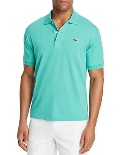 Shop Lacoste Heathered Pique Polo In Mint