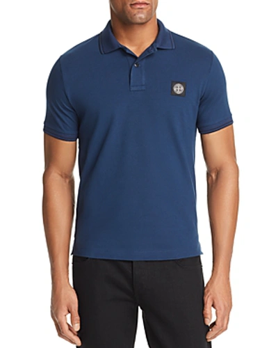 Shop Stone Island Regular Fit Polo Shirt In Blue Marine