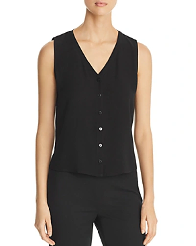 Shop Eileen Fisher Sleeveless Silk Top In Black
