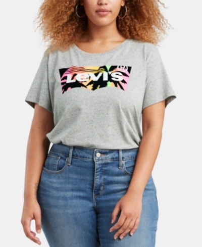 Shop Levi's Batwing Plus Size Cotton Perfect T-shirt In Housemark Fill