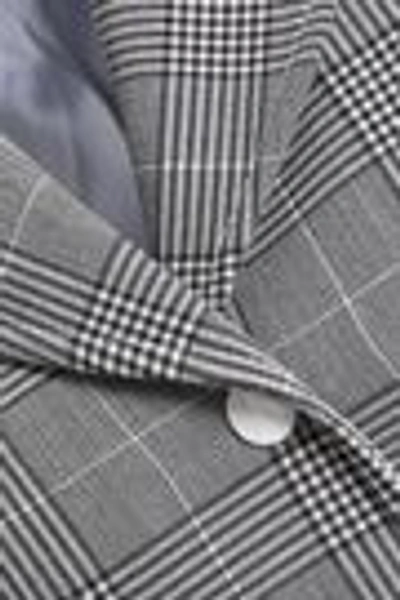 Shop Ganni Garvey Prince Of Wales Checked Jacquard Blazer In Gray