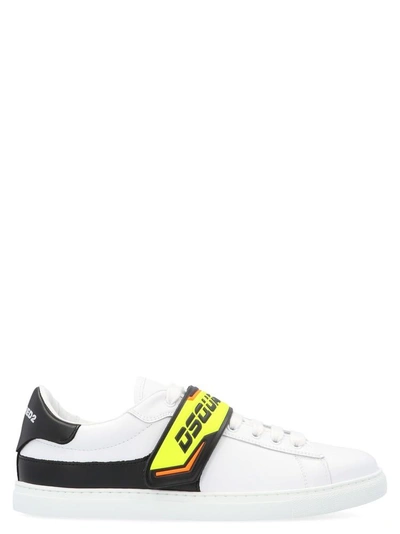 Shop Dsquared2 Logo Strap Sneakers In White