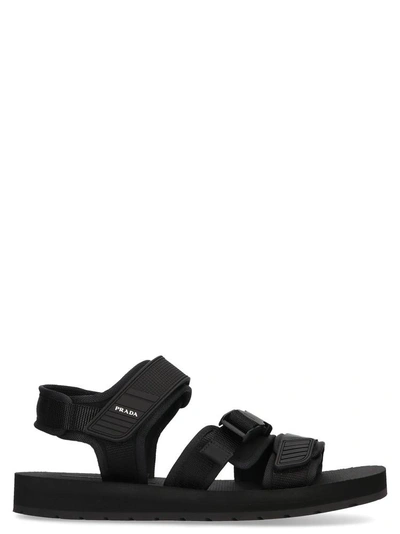 Shop Prada Nebraska Sandals In Black