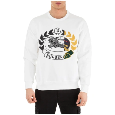 Shop Burberry Logo Sweatshirt In White