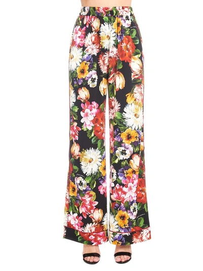 Shop Dolce & Gabbana Floral Print Trousers In Multi