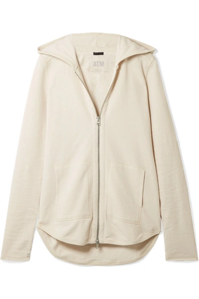 Shop Atm Anthony Thomas Melillo French Cotton-terry Hoodie In Cream