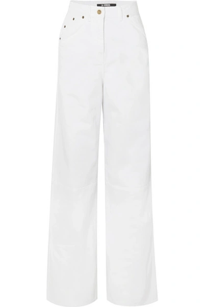 Shop Jacquemus High-rise Wide-leg Jeans In White