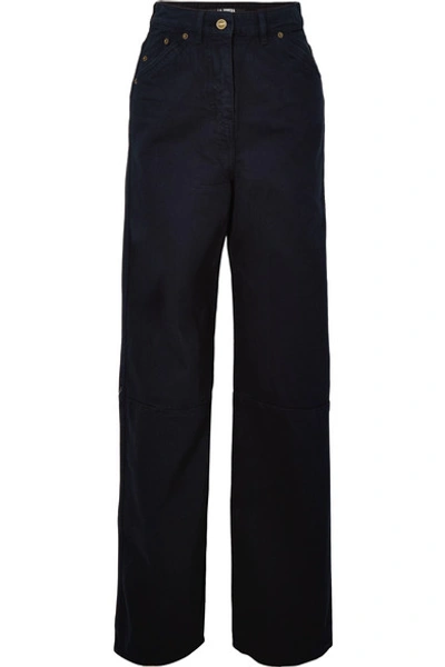 Shop Jacquemus High-rise Wide-leg Jeans In Navy