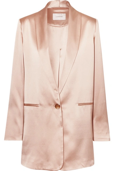 Shop La Collection Amandine Oversized Silk-satin Blazer In Pink