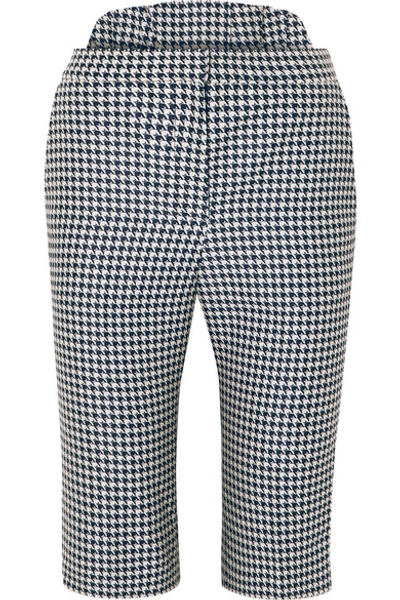 Shop Pushbutton Houndstooth Jacquard Shorts In Navy
