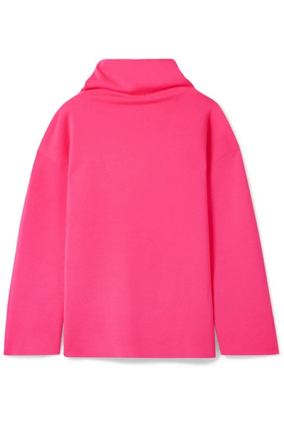 Shop Adam Lippes Merino Wool Turtleneck Sweater In Bright Pink
