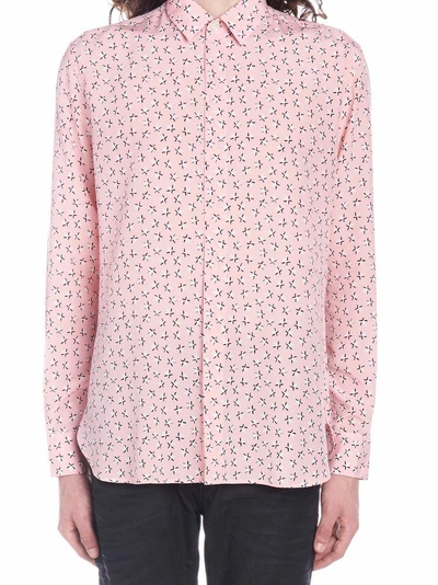 Shop Saint Laurent Star Detail Shirt In Pink