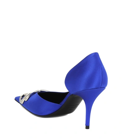 Shop Balenciaga Bb Satin Pumps In Blue