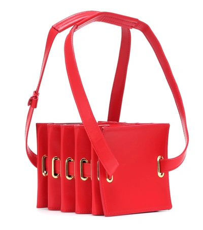 Shop Y/project Accordion Leather Shoulder Bag In Red