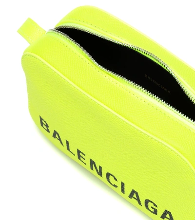 Shop Balenciaga Ville Camera Xs Leather Shoulder Bag In Yellow