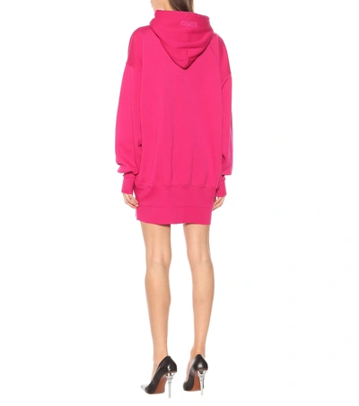 Shop Vetements Printed Oversized Cotton Hoodie In Pink