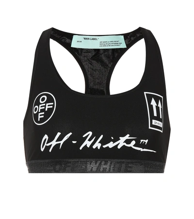 Shop Off-white Basic Printed Sports Bra In Black