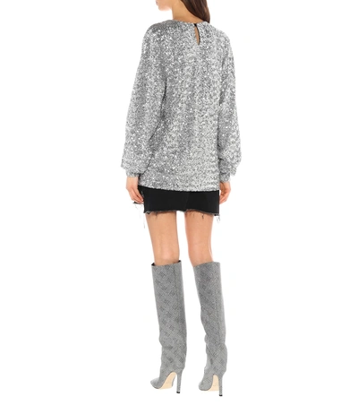 Shop Isabel Marant Olivia Sequined Top In Silver