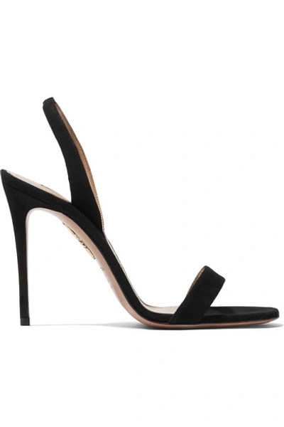 Shop Aquazzura So Nude 105 Pvc Slingback Sandals In Black