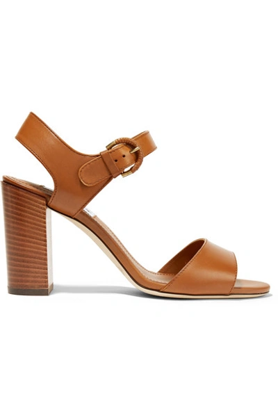 Shop Tod's Leather Sandals In Light Brown