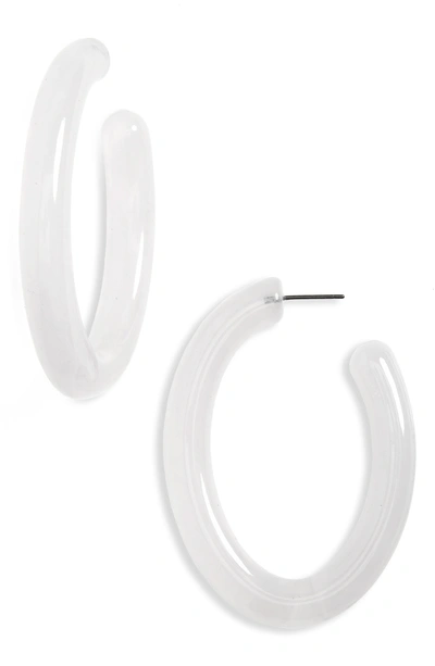 Shop Baublebar Selenne Oval Hoop Earrings In White