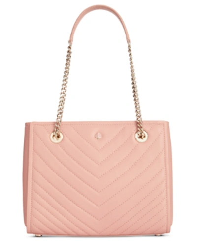 Shop Kate Spade New York Amelia Quilted Small Leather Tote In Flapper Pink/gold
