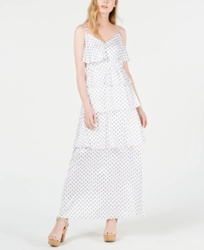 Shop Avec Les Filles Ditsy Paisley Tiered Maxi Dress In Ivory/black