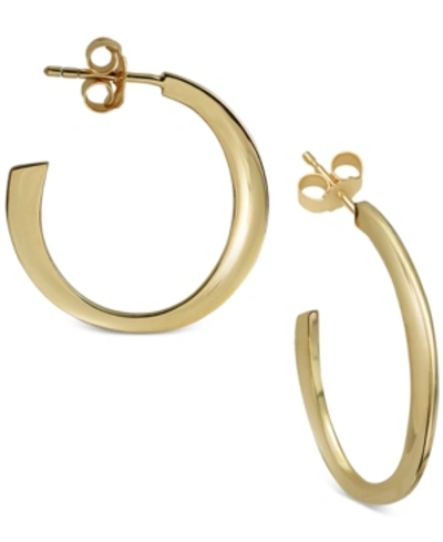 Shop Argento Vivo Flat Hoop Earrings In Gold
